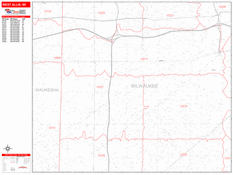 West Allis Digital Map Red Line Style